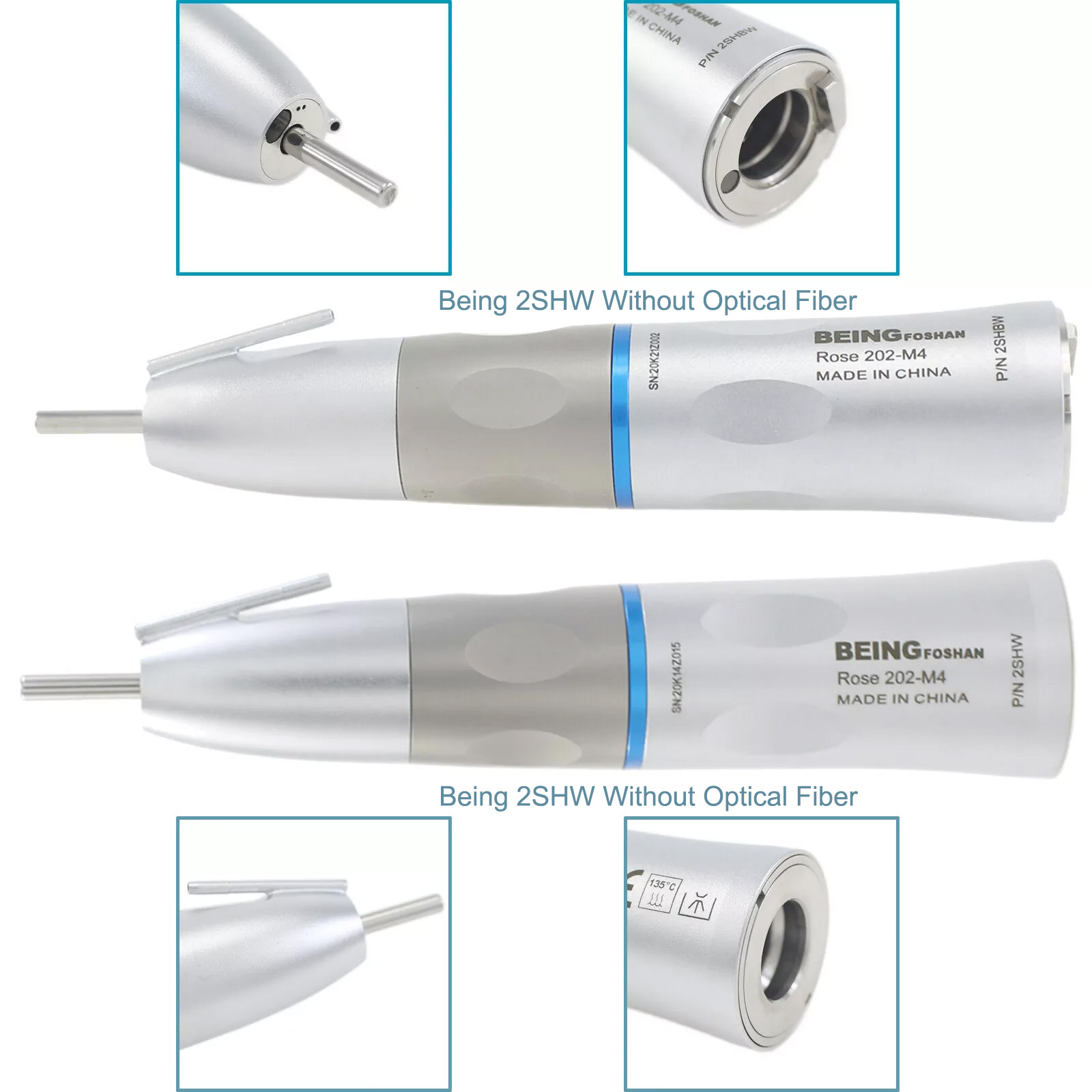 BEING 202SHW (without Fiber Optic) Dental Straight Surgical Handpiece